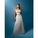 Strapless Ankle-length Lace Satin Lace-up Wedding Dresses