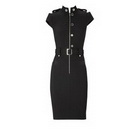 Unique Black Military Style Knee Length Evening Dress