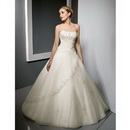 Perfect Appliques Strapless Sleeveless Chapel White Empire Wedding Dresses
