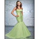 Tulle Beaded Formal Trumpet Cocktail Taffeta Wedding Dress