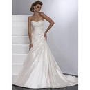 Strapless Neckline Applique Gown Lace-Up Sweep Train Wedding Dresses