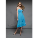 Chiffon Strapless Sweetheart Neckline with Asymmetrical Tea Length Bridesmaid Dress