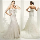 Free Shipping BN163 Luxury Lace Strapless Handmade Flowers Bridal Wedding Dress
