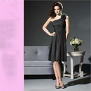 Chiffon One Shoulder Formal Party Dress A-line Zipper Princess Wedding Dresses