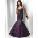 Store Mermaid Purple/Black Lace Gown Wedding Bridal Dress PROM Formal Evening DRESS Size US 4,6, 8,10,12,14