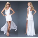 One Shoulder Elegant Asymmetry Sleeveless Satin Beading Embroidery Designer Homecoming Dresses