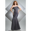 Strapless Shirred Mermaid Gown with Ruffle Satin Floor Length Bridesmaid Gown Prom Gown STYLE: 205