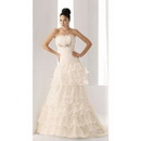Many Layers Sleeveless Floor-length Luxury Wedding Dresses