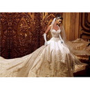 Embroidered & Satin Floor-length Halter & Tulle Luxury Wedding Dresses