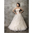 Ankle-length Strapless Sleeveless Scalloped-Edge Elegant Luxury Wedding Dresses