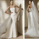 EU373Formal Chiffon Strapless Watteau Train Wedding Dress