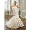 2011 Hot Sale Ivory Mermaid Lace Sweetheart Neck Applique Court Train Wedding Dresses Bridal Gown AM-1