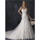 2011 Hot Sell Custom Made Mermaid Lace Strapless Sleeveless Court Train Strapless Wedding Dresses