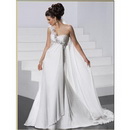 One Shoulder Floor-length Satin & Tulle Plus Size Wedding Dresses