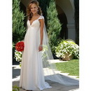 Dropped Lace-up Cap Sleeve Backless Empire Wedding Dresses