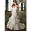 Freeshipping Elegant Mermaid/Trumpet Satin Designer Wedding Dresses Bridal Gown