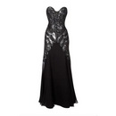 Luxurious Beaded Floor Length Unique Black Evening Dress