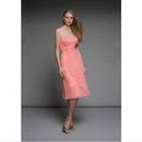 Strapless Tea-length Cascading Ruffle Wedding Dresses