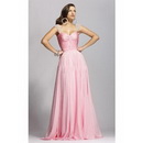 Pink Cap Sleeve Sweetheart Neckline Satin Ruffles Sequins Prom Dress