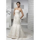 Lace-up Noble Chapel Train Strapless Sleeveless Backless Mermaid Wedding Dresses