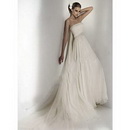 New Arrival Custom Made Strapless Chiffon A-Line Gown Beaded Ruffle Watteau Train Wedding Dresses Bridal Gowns -LS333