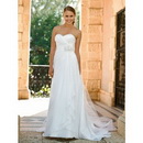 A-Line Sweetheart Neckline Strapless Sleeveless Split Front Empire Wedding Dresses