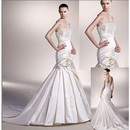 High Quality Taffeta Mermaid Beaded Strapless Wedding Dress