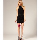 Black Beading Sleeveless Backless Short Sheath Homecoming Dresses