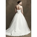 A-line Floor-length Spaghetti Straps Tulle Backless Luxury Wedding Dresses