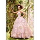 New Style Pink Chiffion Strapless Wedding Dress