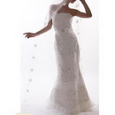 Custom Made Noble Free Shipping Mermaid Lace Strapless Sleeveless Wedding Dresses For Bride