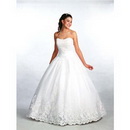 Lace Strapless Court Train Floor-Length Wedding Dresses