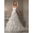 Custome Made Popular Mermaid Organza Off Shoulder Free Shiping Wedding Dress&Wedding Gown