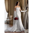 2011 Hot Sell Noble Free Shipping Mermaid Satin Strapless Sleeveless Chapel Train Wedding Dresses For Bride