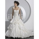 Taffeta A-Line Ruched Spaghetti Straps Mermaid Wedding Dresses