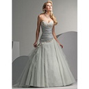 Watteau Organza Beading and Applique Jade Wedding Dress Bridal Gown E-97 Sexy Sweetheart Train