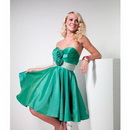 Taffeta & Halter Green Ankle-length Homecoming Dresses