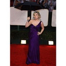 One Shoulder Purple Floor-length Celebrity Dresses