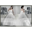 Free Shipping Custom Made Fashion Sweetheart Organza Beaded Wedding Dress! Ball Gown Watteau Train Bridal Gowns Prom Dress -SWW9