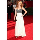 Pure White Color Floor Length Strapless Design Celebrity Dresses