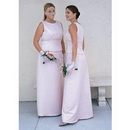 Column Sheath Scoop Style Satin Floor-Length Wedding Dresses