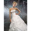 A-Line Strapless Sweetheart Silk Sweep Train Wedding Dresses