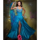 Halter Satin Beaded Formal Style Floor Length Prom Dress