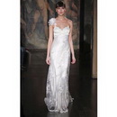 Tea-Length A-Line Applique Sleeveless Spaghetti Zipper Up Empire Wedding Dresses