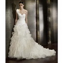 Custome Made Popular Mermaid Organza One-Shoulder Free Shiping Wedding Dress