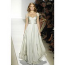 Ivory Short Sleeve Chiffon & Satin Evening Dresses