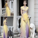 Big Discount(10%) Ready Made V-neck Chiffon Maxi Bridesmaid Dresses Brand: Coniefox 80162