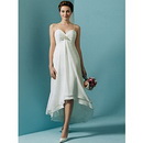 Spaghetti Straps Halter Dropped Tiered Ankle-length Wedding Dresses