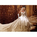 Fashion Long Train Embroidery Spaghetti Straps Halter Wedding Dresses