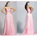Cap Sleeves Unique Pink Floor Length Evening Dress